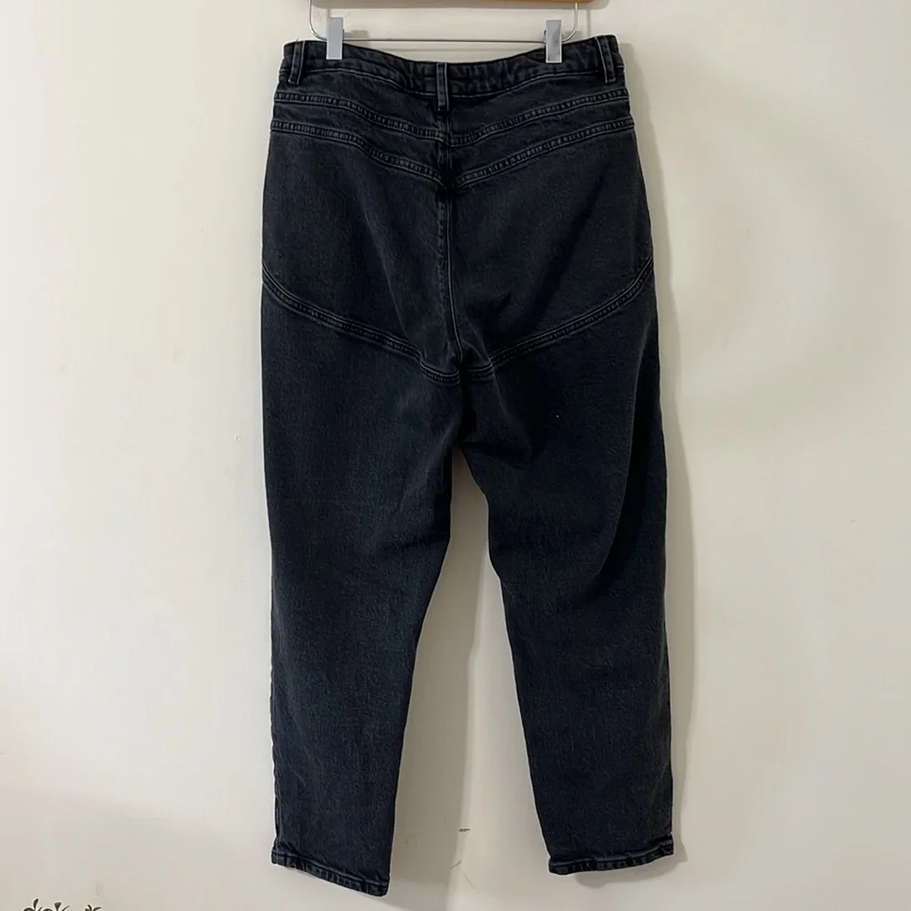 ASOS Black Slouchy High Rise Straight Leg Denim Jeans Size 34/28 Petite - Picture 5 of 7